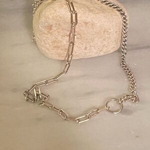 Dual Sided Paperclip Curb Link Sterling silver Chain Necklace